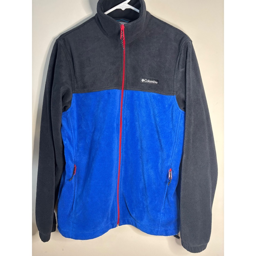 Columbia Fleece Jacket Full Zip Blue‎ Black Men's Size S Outdoor Casual